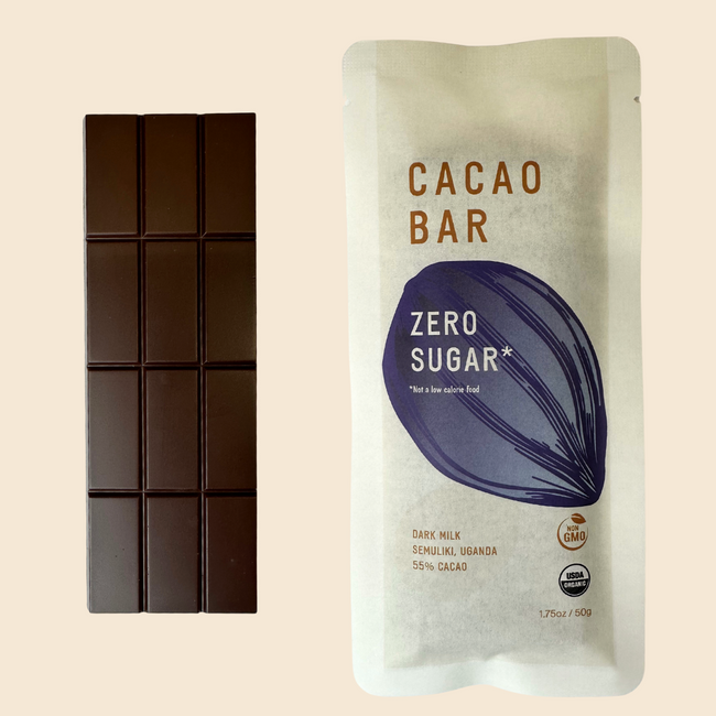 55% Dark Milk, Organic, Cacao Bar